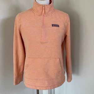 Vineyard Vines Dream Cloth 1/4 zip heathered peach pullover